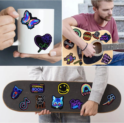 Cool Neon Stickers 200 PCS GYROOR Stickers-200-PCS