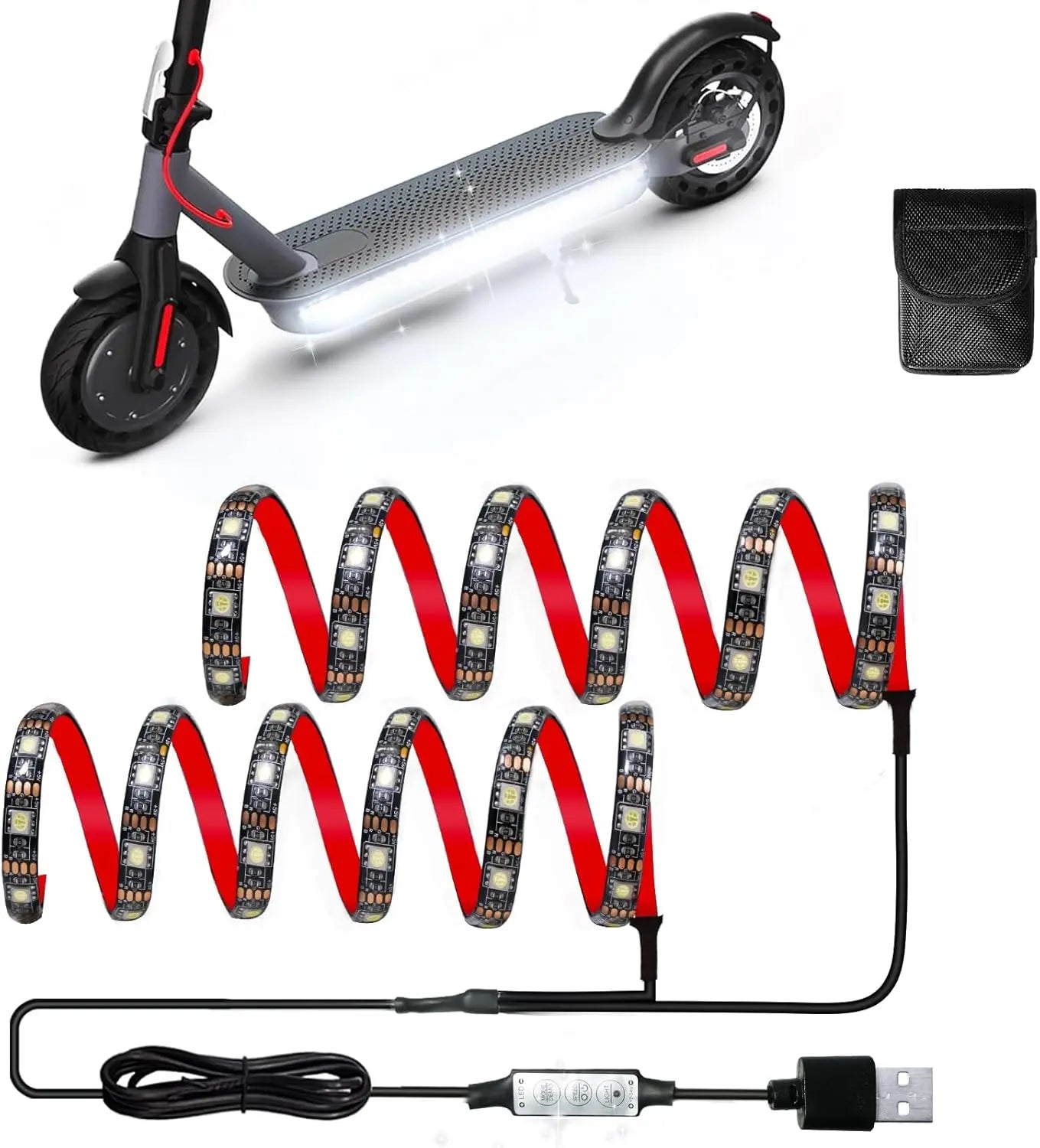 Led Lights for Scooter Night Riding GYROOR Led-Lights-Green Led-Lights-Blue Led-Lights-Pink Led-Lights-Red Led-Lights-White Led-Lights-Yellow