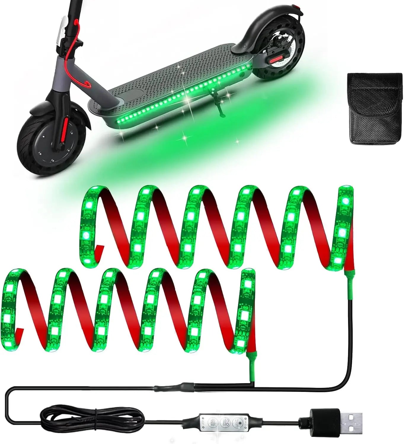 Led Lights for Scooter Night Riding GYROOR Led-Lights-Green Led-Lights-Blue Led-Lights-Pink Led-Lights-Red Led-Lights-White Led-Lights-Yellow