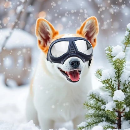 Dog Goggles with Adjustable Strap Dog-Goggles-Silver-lens Dog-Goggles-Blue-lens