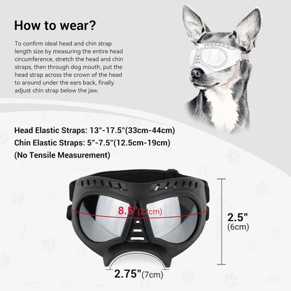 Dog Goggles with Adjustable Strap Dog-Goggles-Silver-lens Dog-Goggles-Blue-lens
