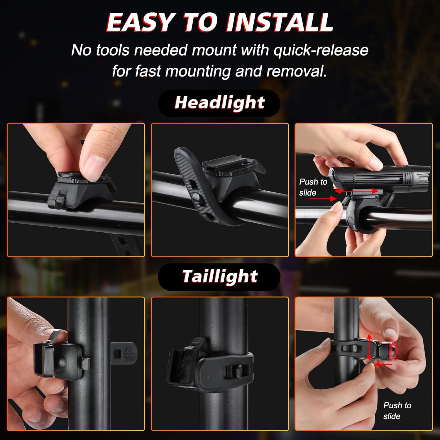 USB Rechargeable Front Headlight and Back Taillight