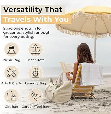 Canvas Grocery Bag 3pc GYROOR Grocery-Bag