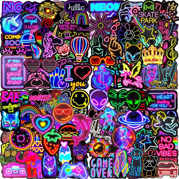 Cool Neon Stickers 200 PCS GYROOR Stickers-200-PCS