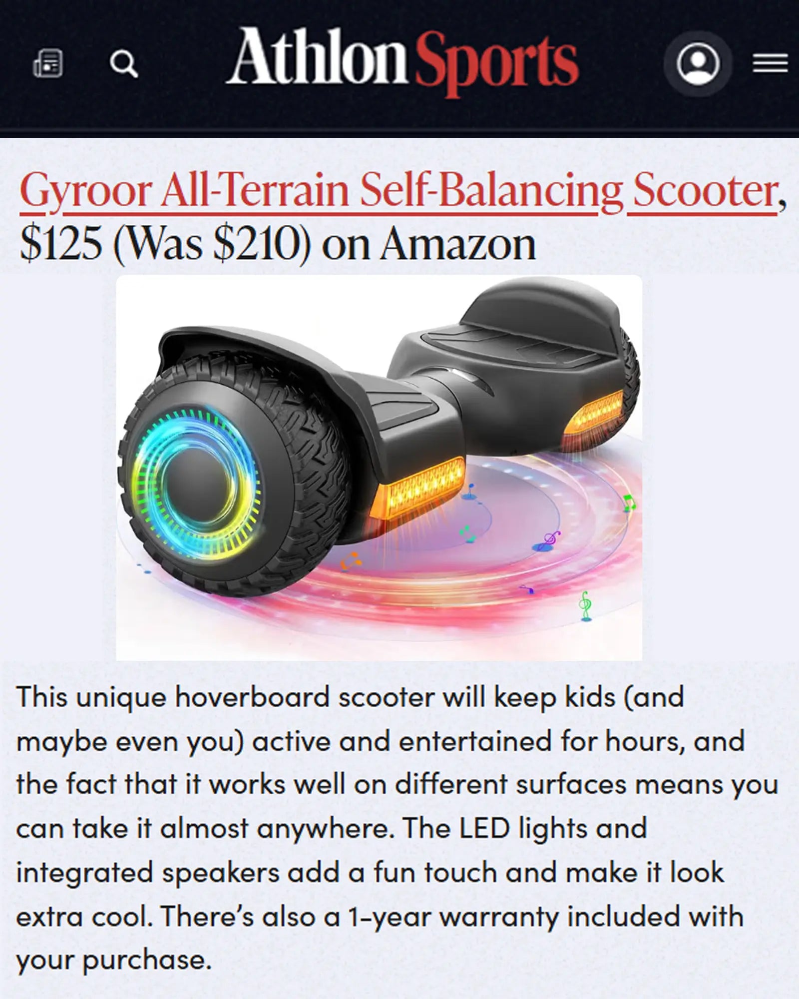 Gyroor G13 Balancing Scooter For Kids With Bluetooth