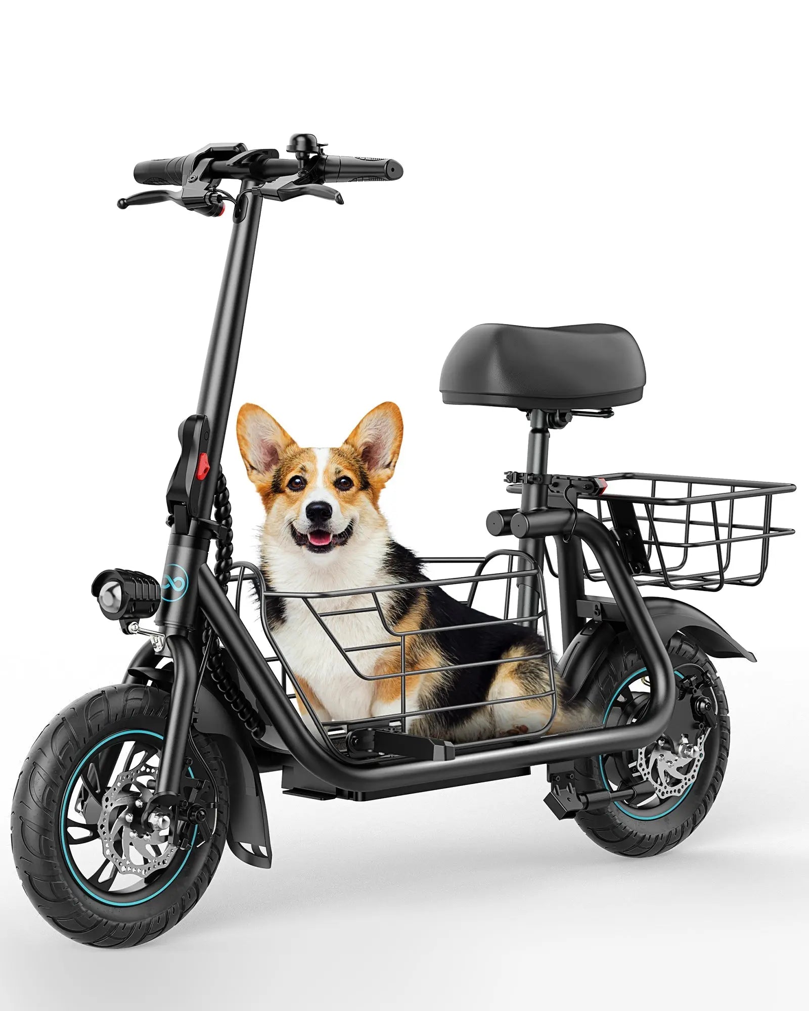 Gyroor C1S seated electric scooter, 800W peak, 12-inch pneumatic tires
