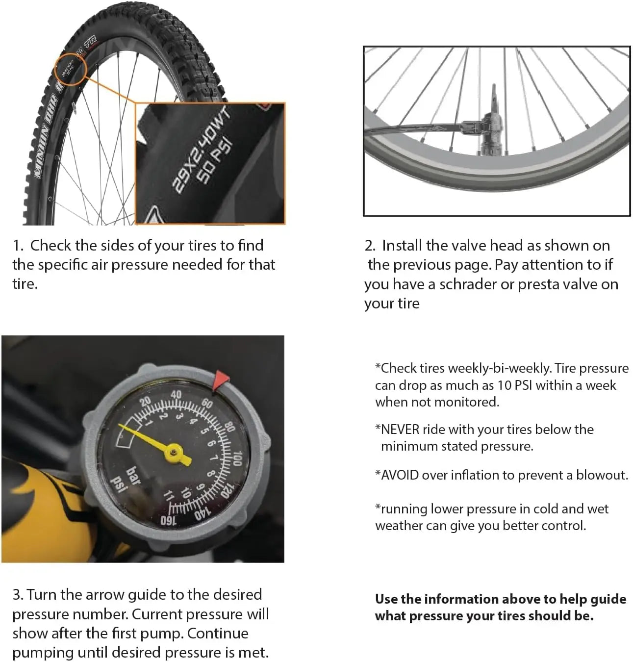 Gyroor Floor Pump for E-bike & scooter Floor-Pump