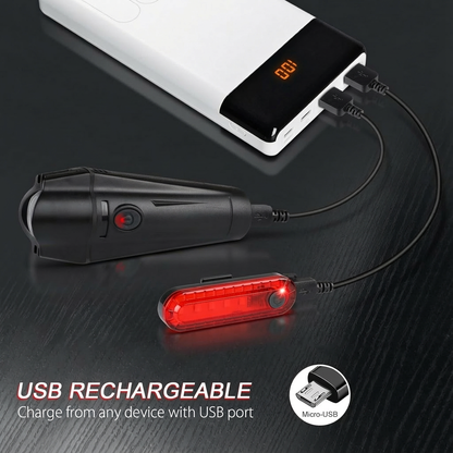 USB Rechargeable Front Headlight and Back Taillight