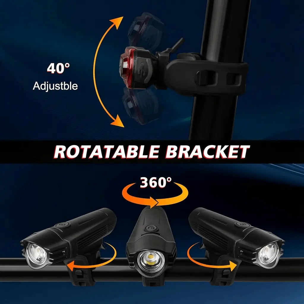 USB Rechargeable Front Headlight and Back Taillight Headlight+Taillight