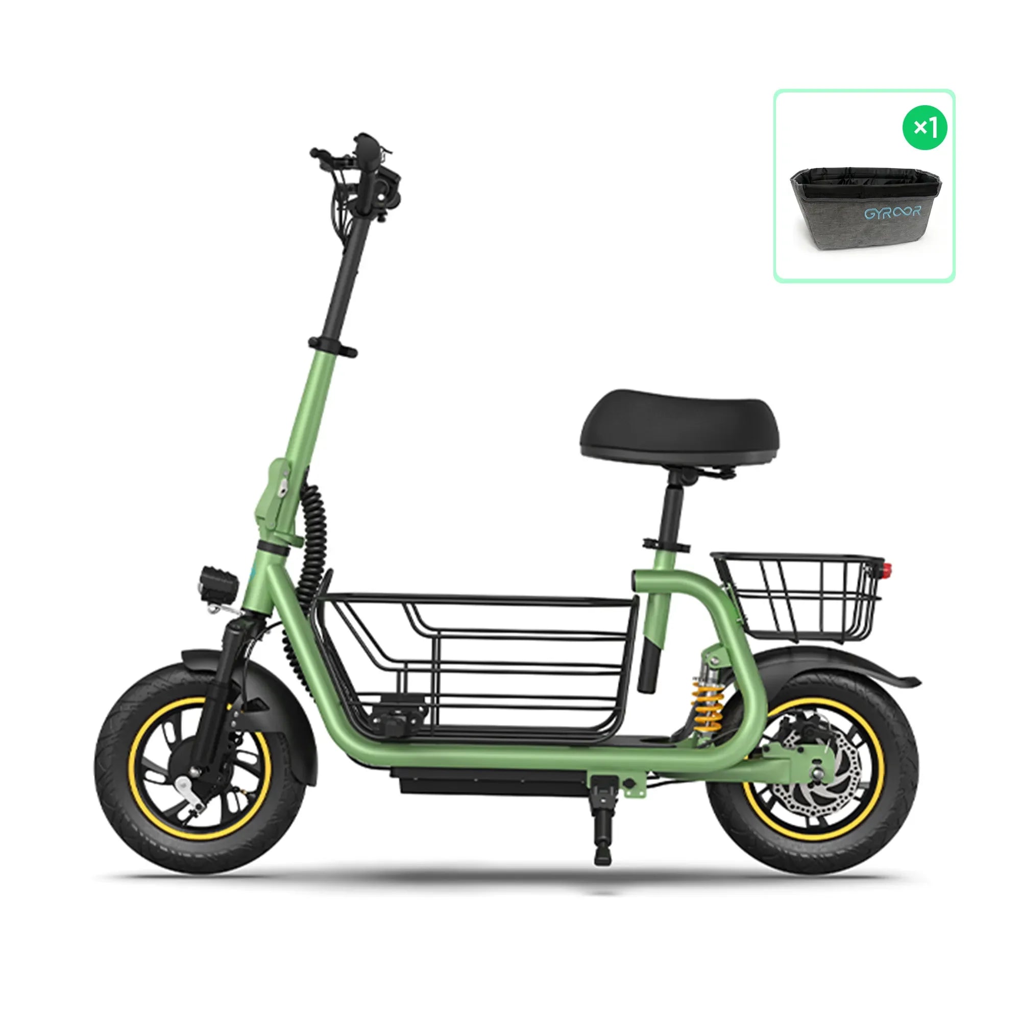 Gyroor C1 Pro 800W(Peak) Scooter – Dual Baskets for Cargo & Pets