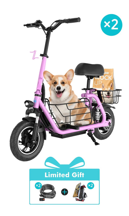 pink electric scooter accessories free gift two phone holders and scooter locks