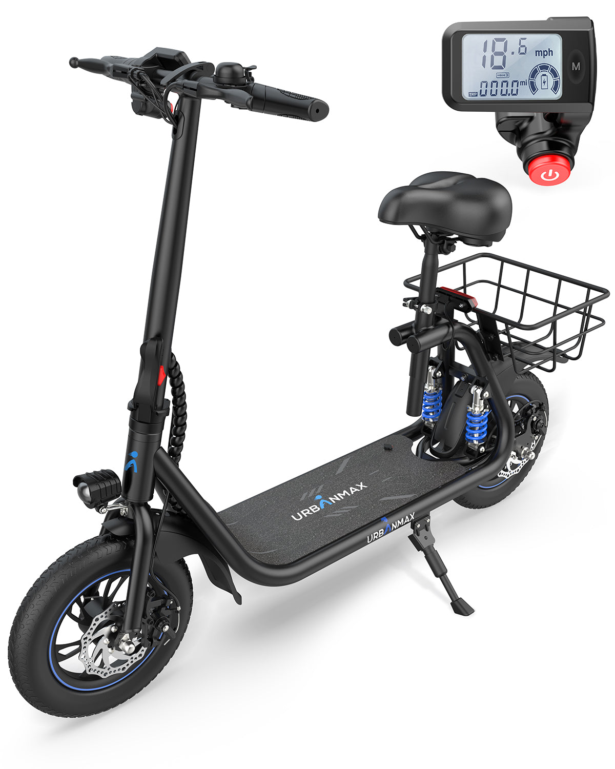 Gyroor C1 Pro Electric Scooter With Seat & Dual Shock Absorption