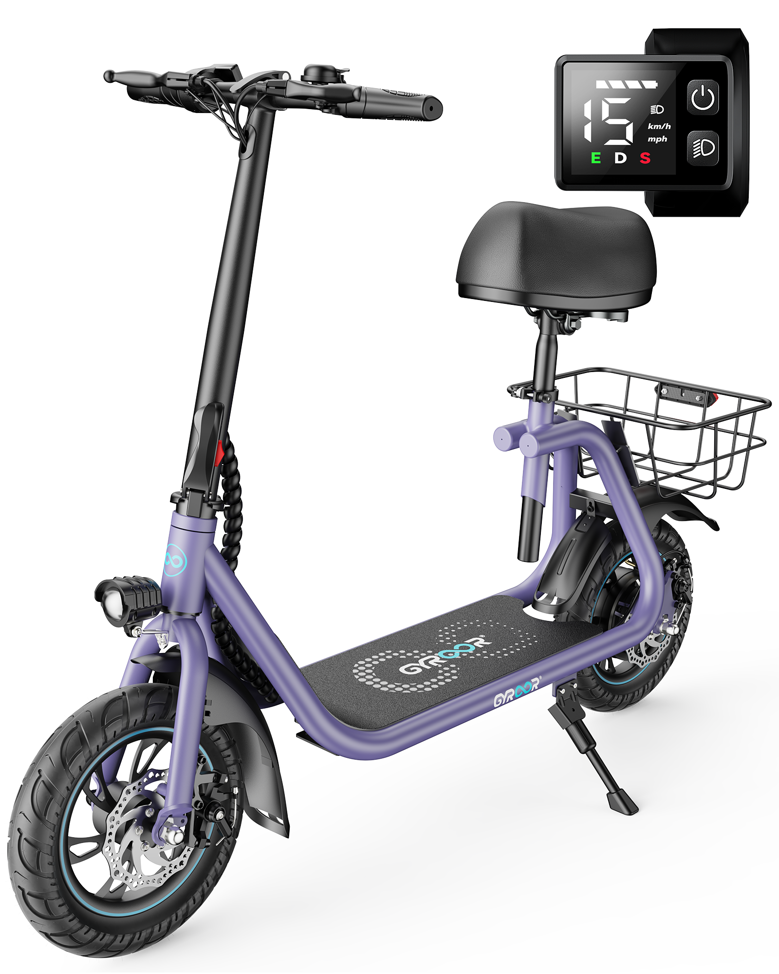<tc>Gyroor</tc> Trottinette électrique C1 450 W avec siège et panier de transport