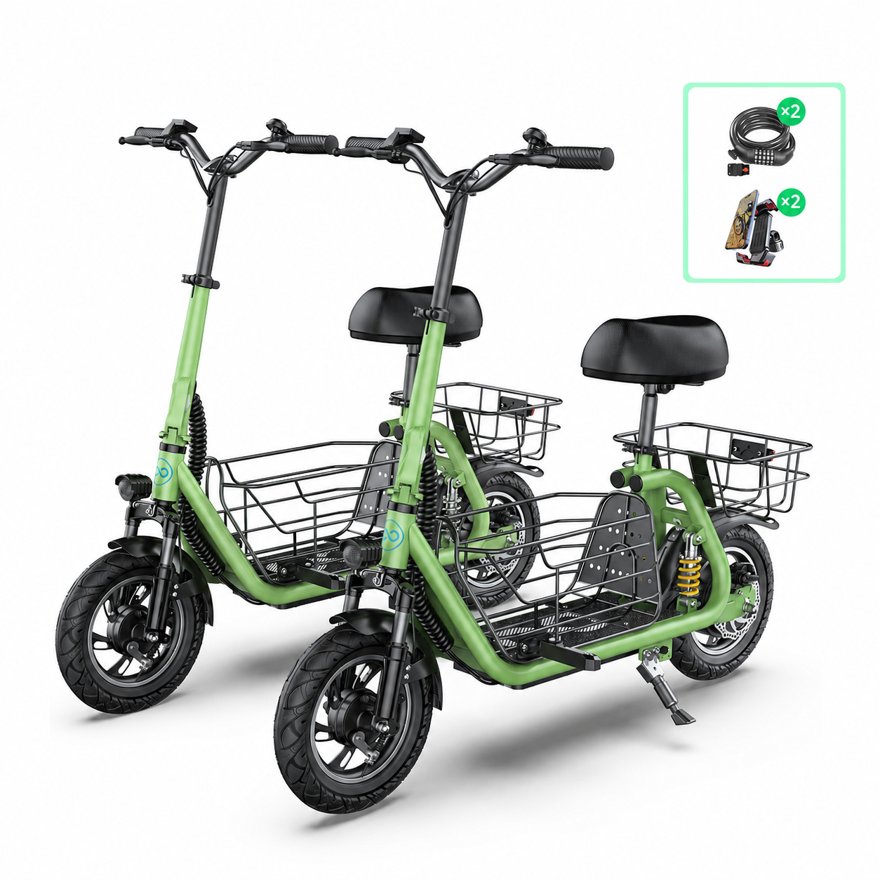 Gyroor C1 Pro 800W(Peak) Scooter – Dual Baskets for Cargo & Pets