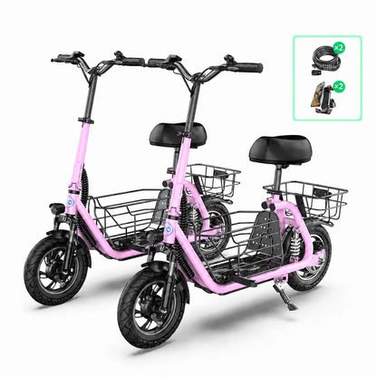 two pink electric scooters accessories free gift two phone holders and scooter locks