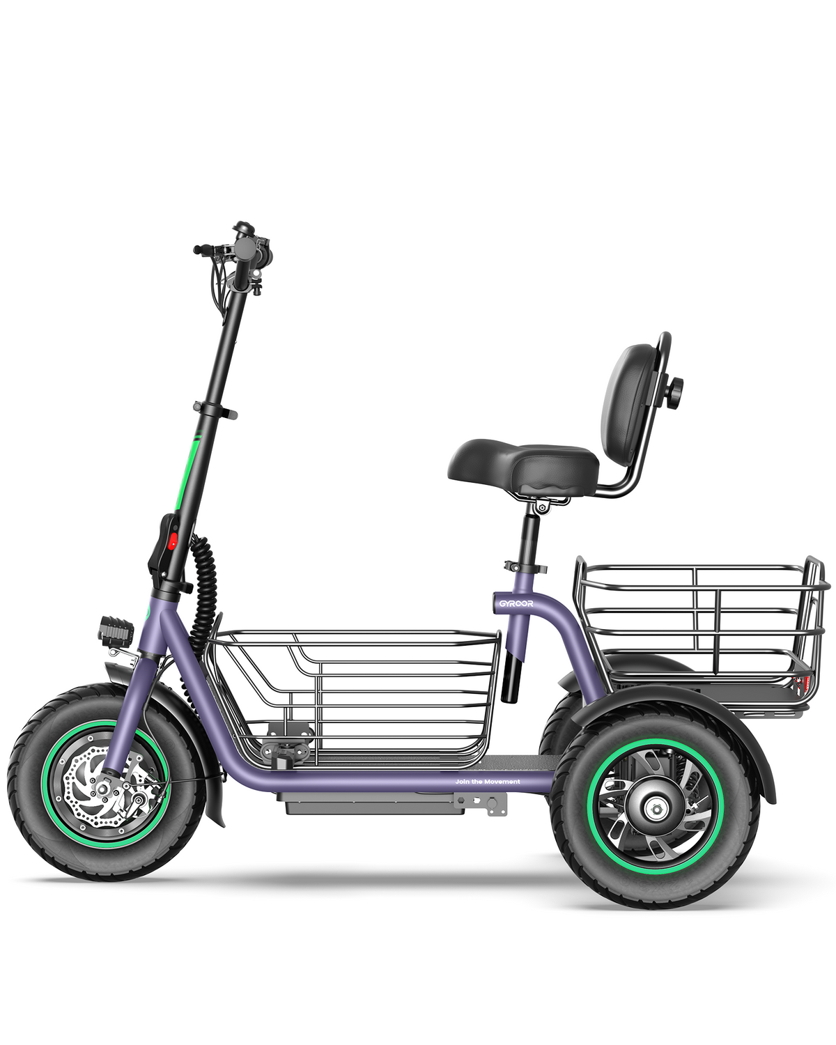 <tc>Gyroor</tc> Tricycle électrique C5 avec paniers doubles amovibles, 1 000 W (crête) et autonomie de 48 km