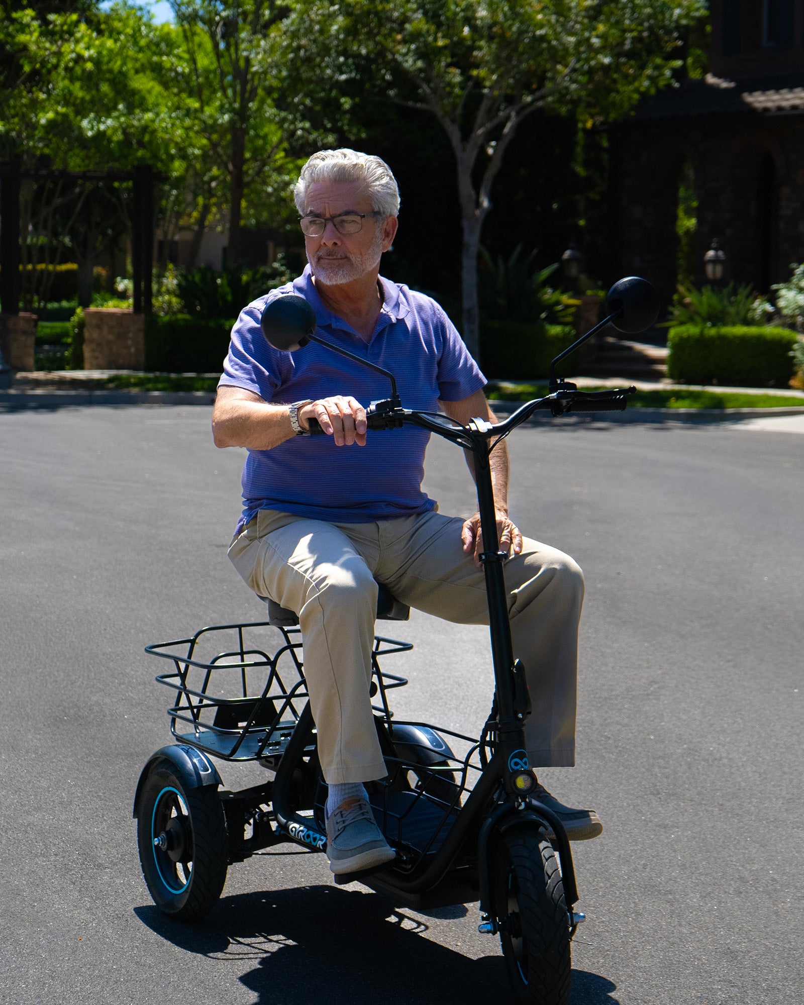 [Pre Order] Gyroor C5 Electric Trike with Removable Dual Baskets,1000W(Peak) & 30Miles