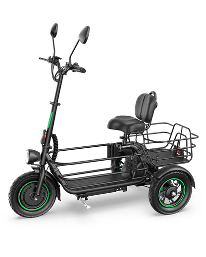 Gyroor C5Pro Electric Trike – 500W, 30-Mile Range & Large Cargo Basket