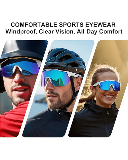 Cycling Sunglasses for Men & Women Sunglasses-Black Sunglasses-White