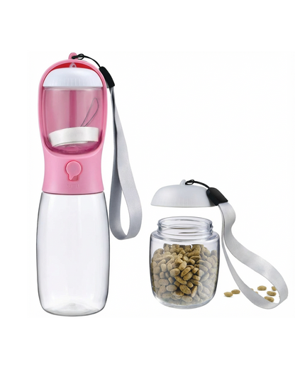 Dog Water Bottle with Food Container