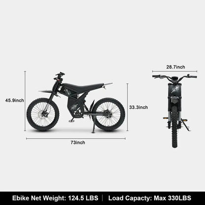 Gyroor GT73 electric dirt bike forged carbon steel frame detail