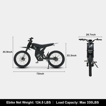 Gyroor GT73 electric dirt bike forged carbon steel frame detail