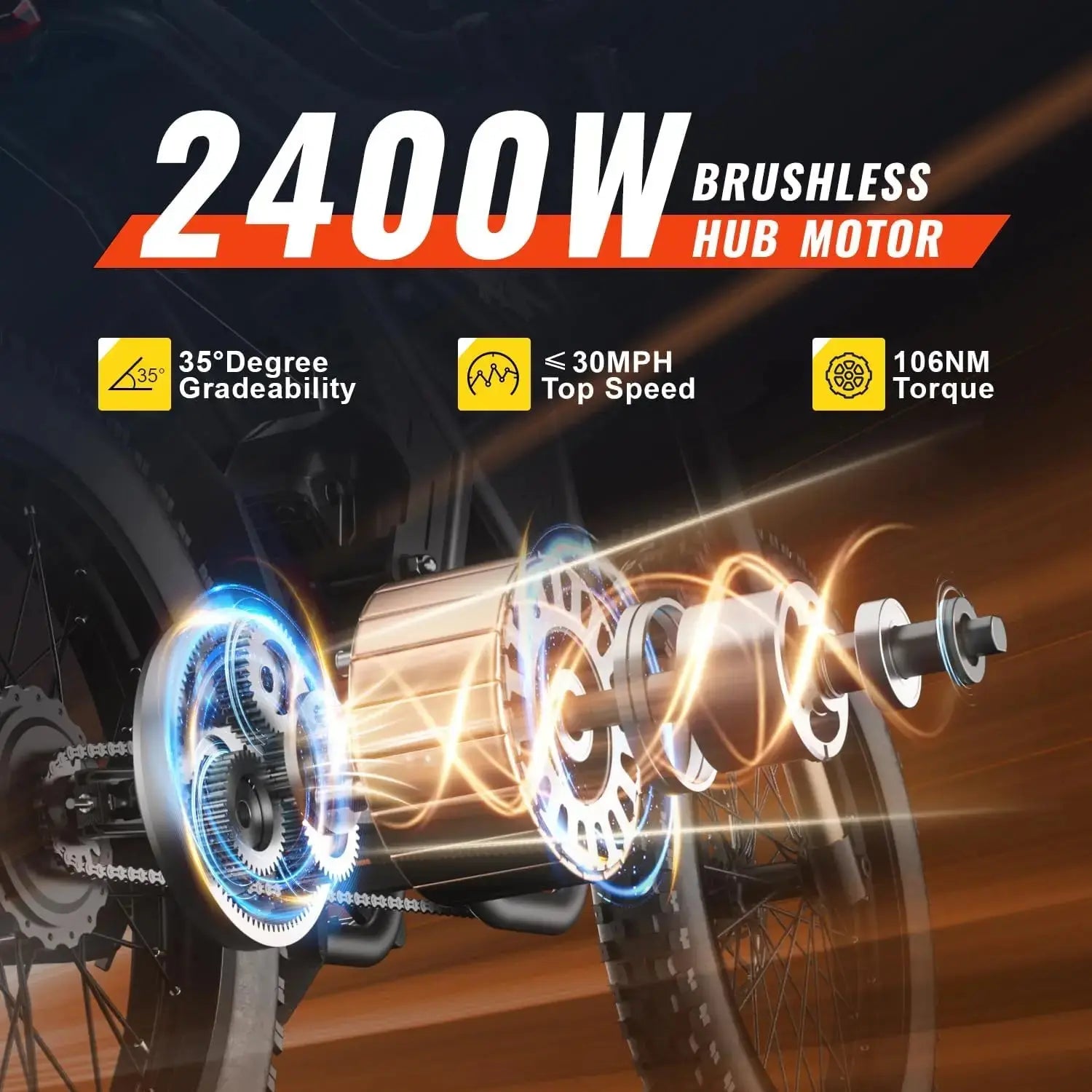 Gyroor GT73 2400W peak electric dirt bike, 37MPH top speed, front view