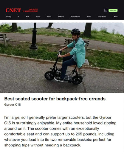 The CENT review of seated C1S electric scooter