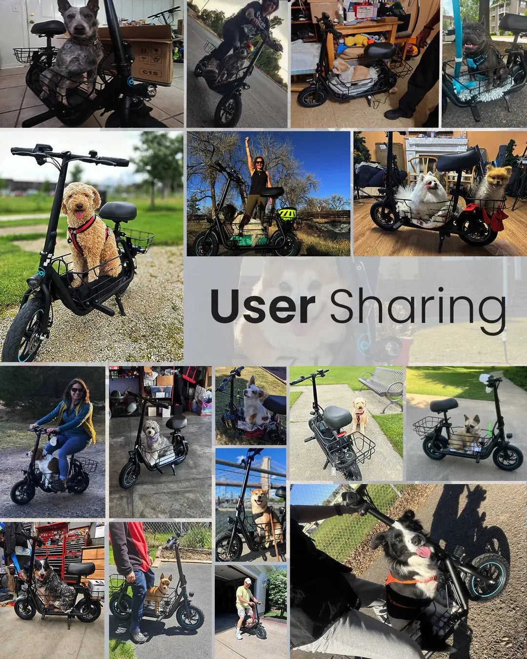 real user riding seated electric scooter in outdoor urban commuting scenario