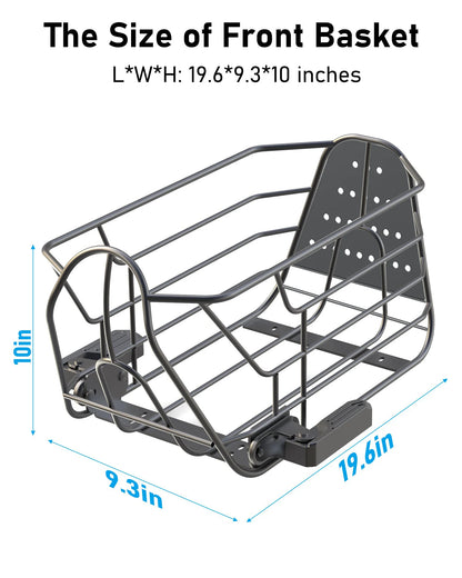 Gyroor C1S electric scooter front basket dimensions 19.6 x 9.3 x 10 inch