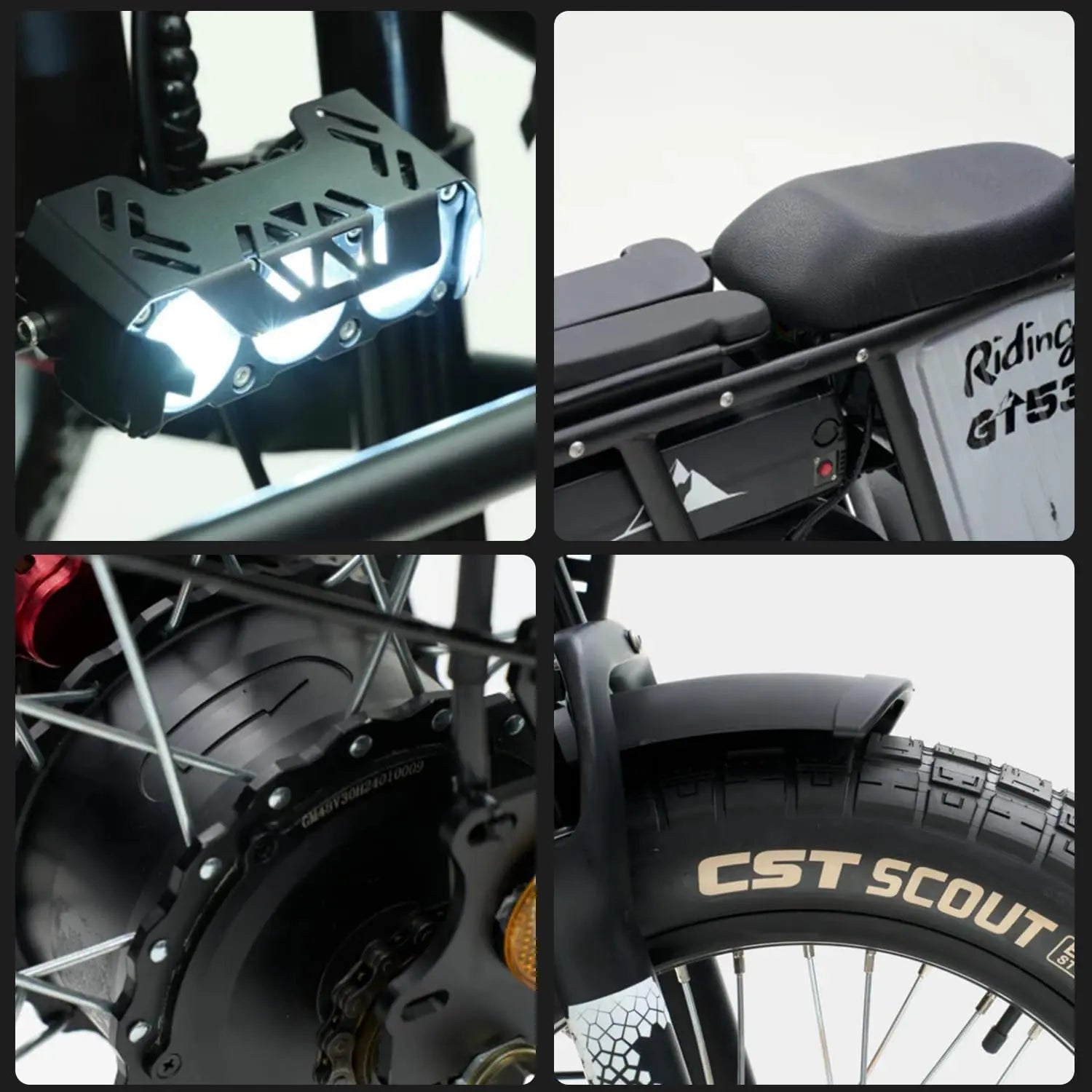 off-road Electric Cargo Bike with led light