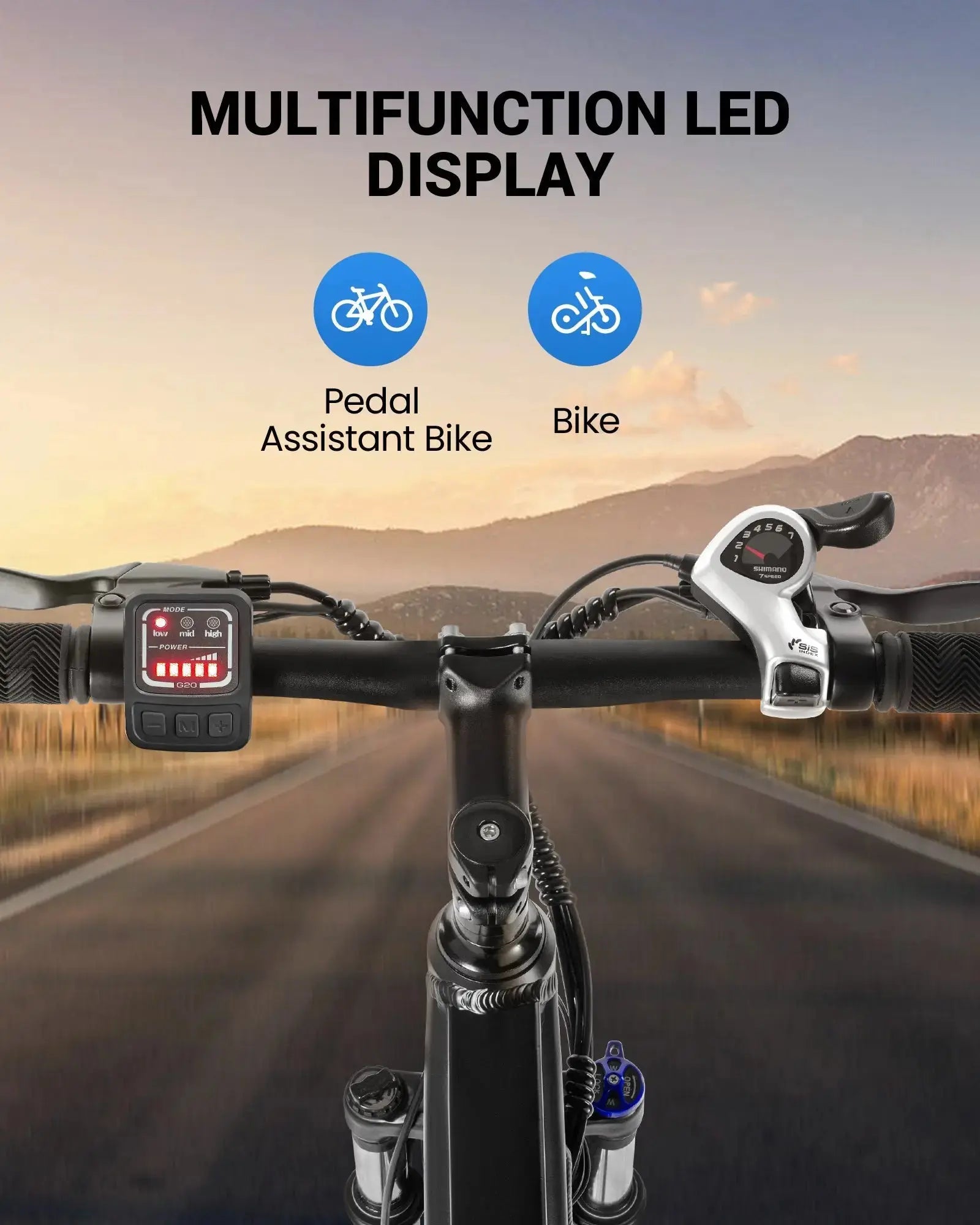 Gyroor EB262 electric bike LCD display showing speed and battery