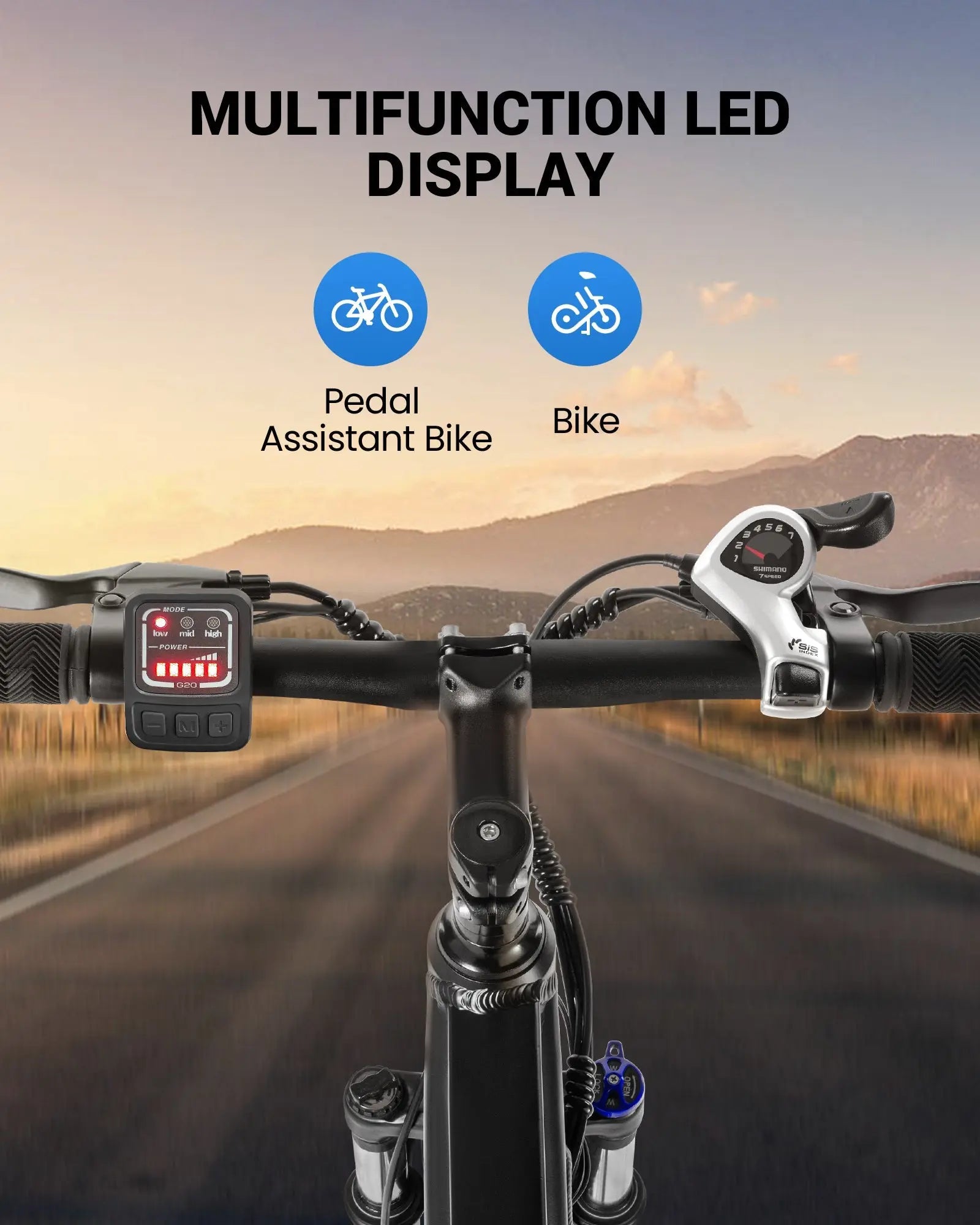 Gyroor EB262 electric bike LCD display showing speed and battery