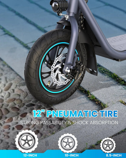 Gyroor X2 electric scooter for adults, rider on city street