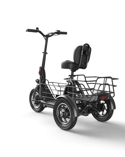 Gyroor C5 Electric Trike with Removable Dual Baskets,1000W(Peak) & 30Miles