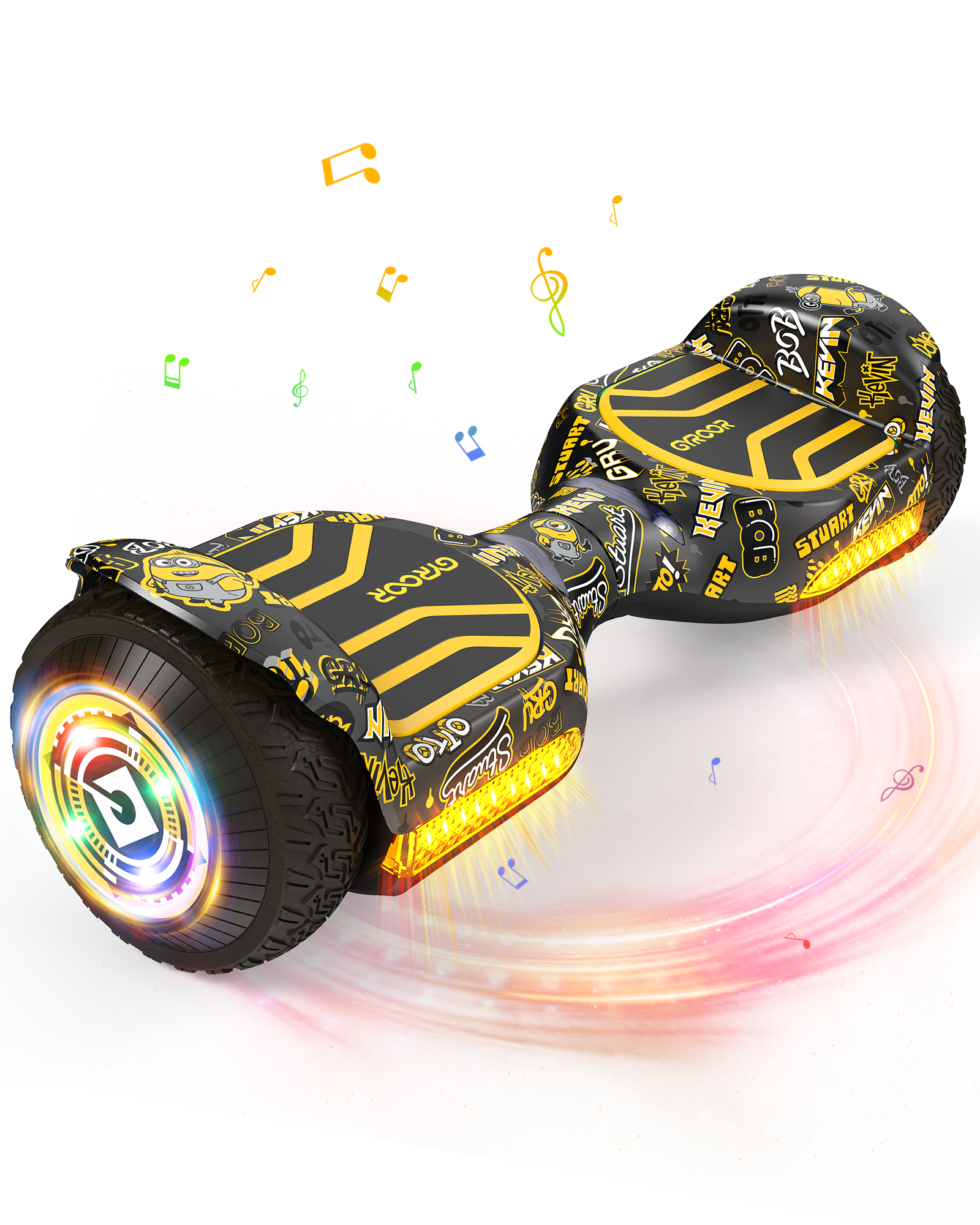 Miniouns | Gyroor Off Road Hoverboard 500W with Led Lights and Bluetooth for Kids Aged 6-12