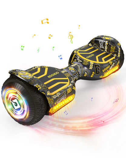 Miniouns | Gyroor Off Road Hoverboard 500W with Led Lights and Bluetooth for Kids Aged 6-12