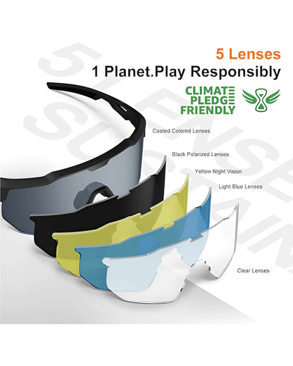 Cycling Sunglasses for Men & Women Sunglasses-Black Sunglasses-White