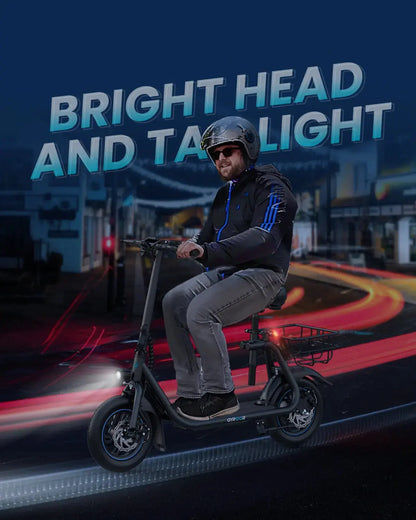 electric scooter bright headlight and tail light for night riding