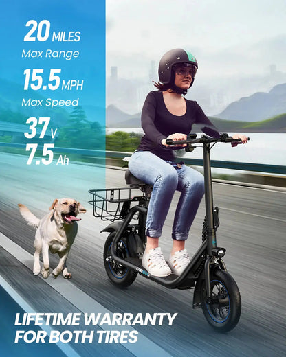 electric scooter with adjustable speed modes up to 15.5 mph