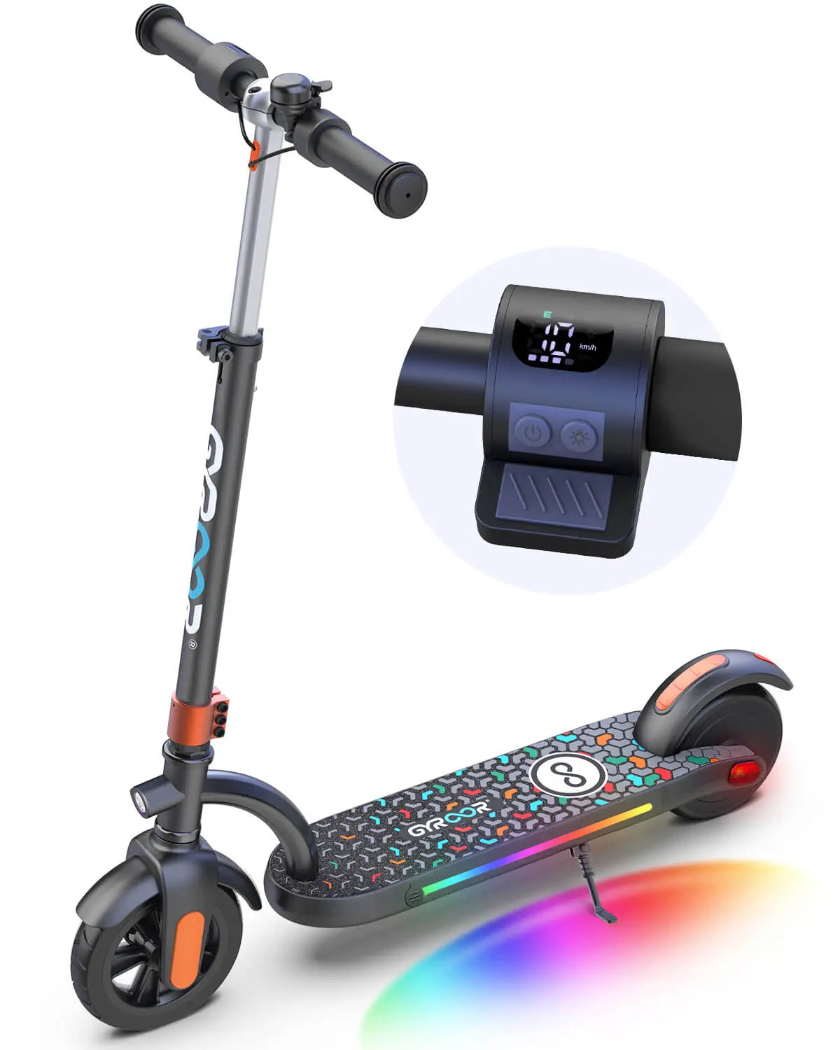 Gyroor H40 kids electric scooter in orange for teens ages 8-14