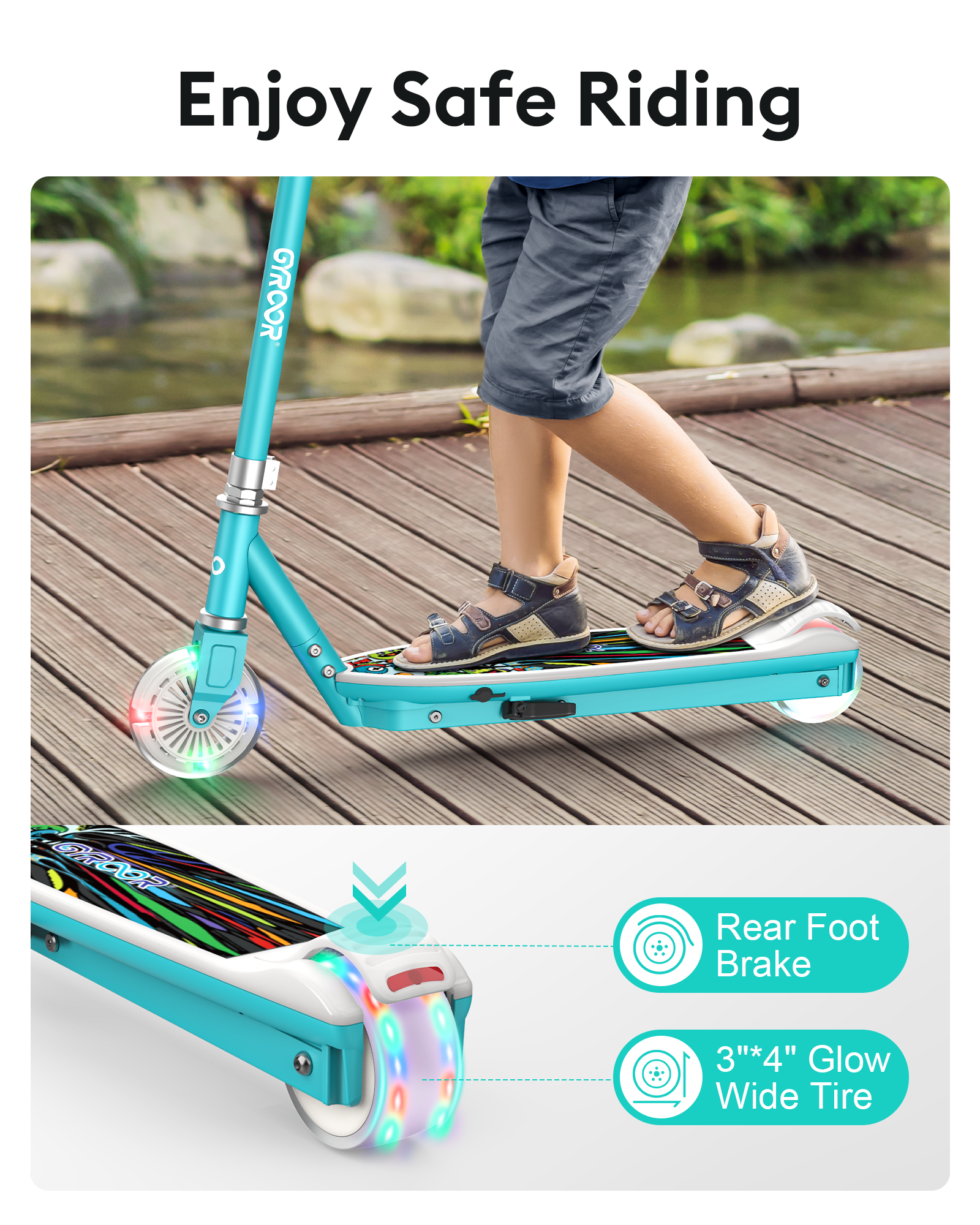 Gyroor KS2 Kids Electric Scooter For 6-12 Years Old