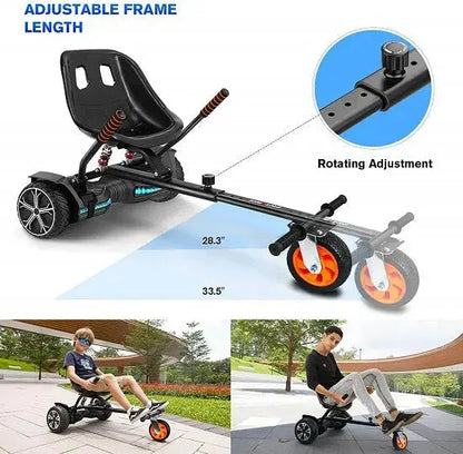 Gyroor K2 go-kart attachment with ADJUSTABLE FRAME LENGTH