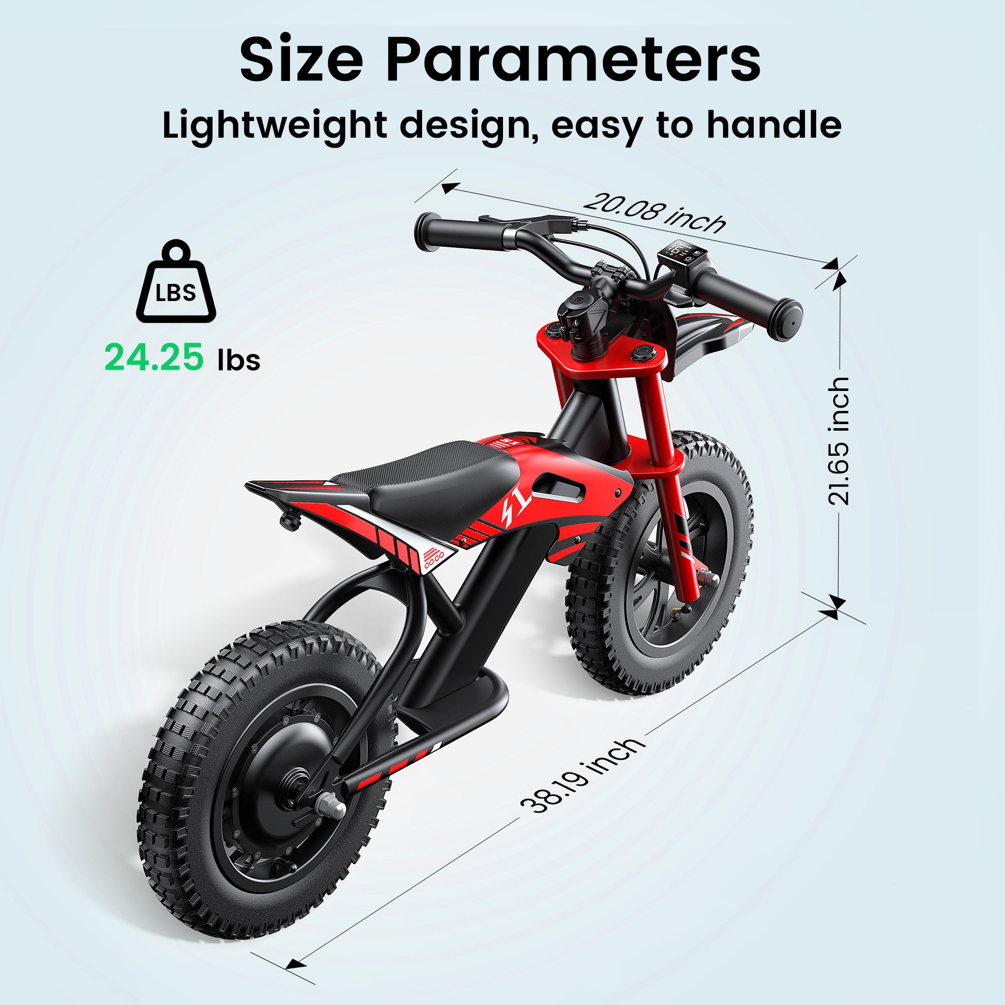 Gyroor Kids Electric Motocross Bike 200W with 7-Color RGB Lights for Kids Ages 6-12