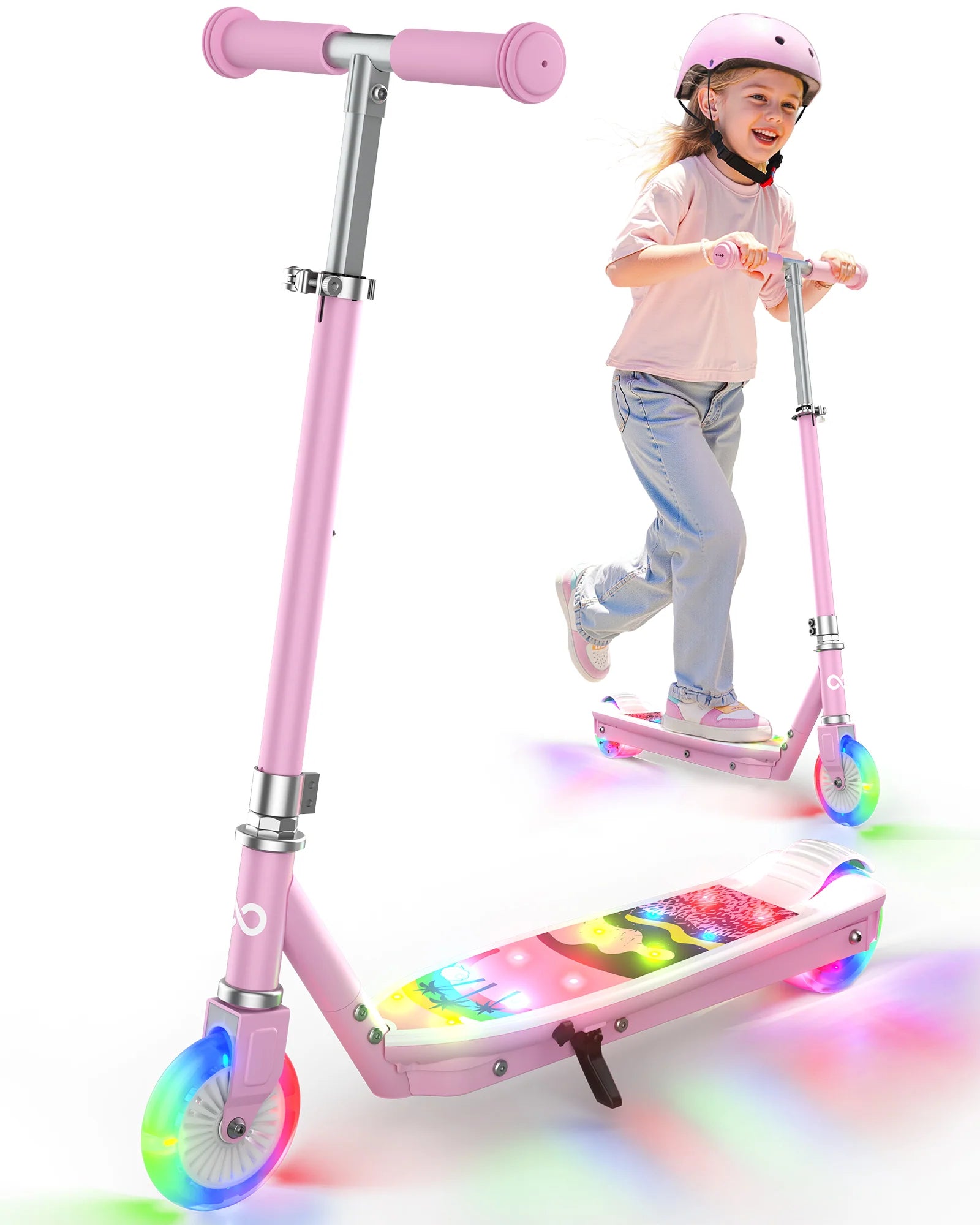 Gyroor KS2 kids electric scooter in pink for ages 6-12