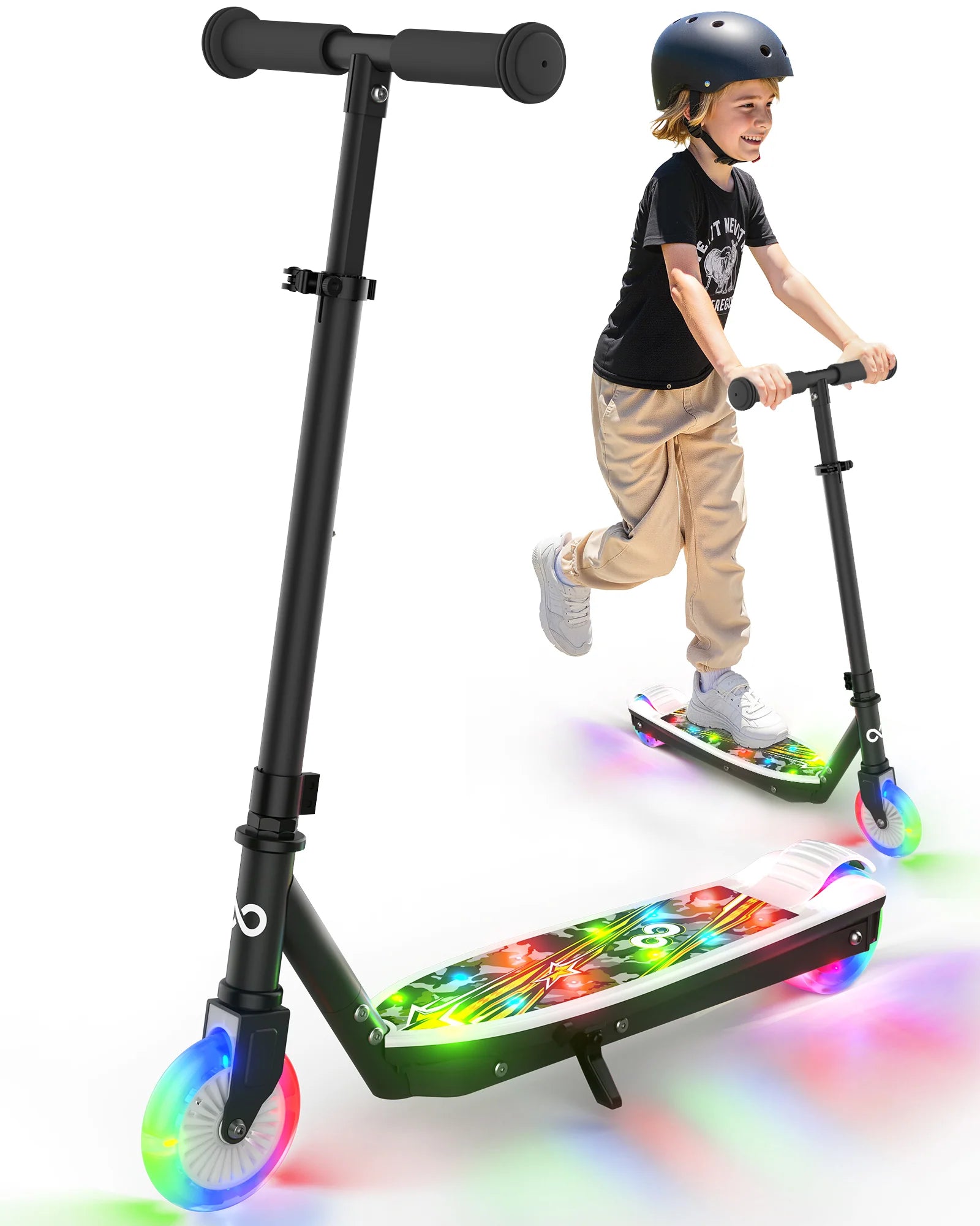 Gyroor KS2 kids electric scooter in black for ages 6-12