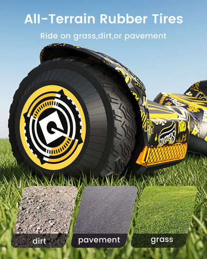 Miniouns | Gyroor Off Road Hoverboard 500W with Led Lights and Bluetooth for Kids Aged 6-12