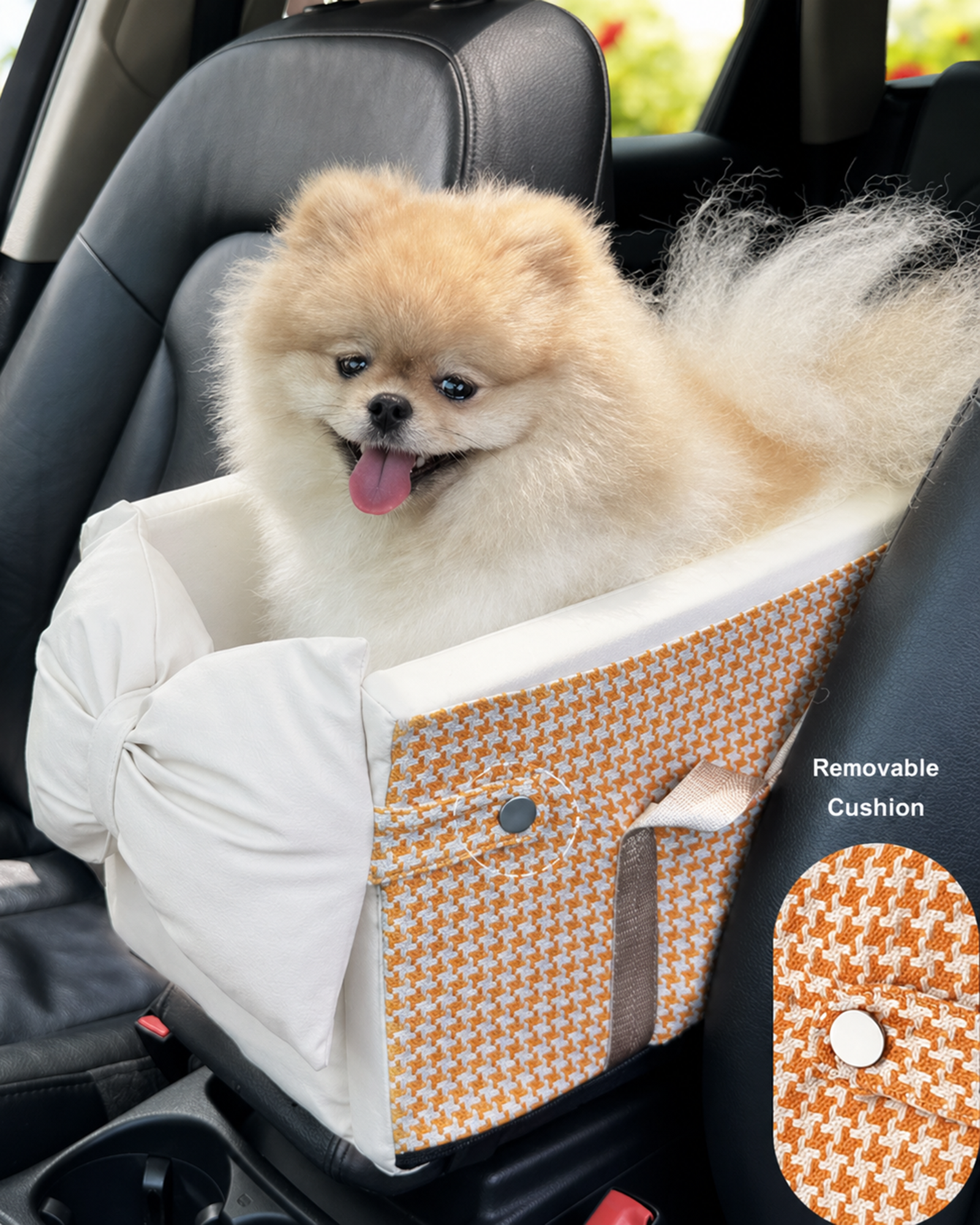 Padded Basket Insert for Pets with Bow Design