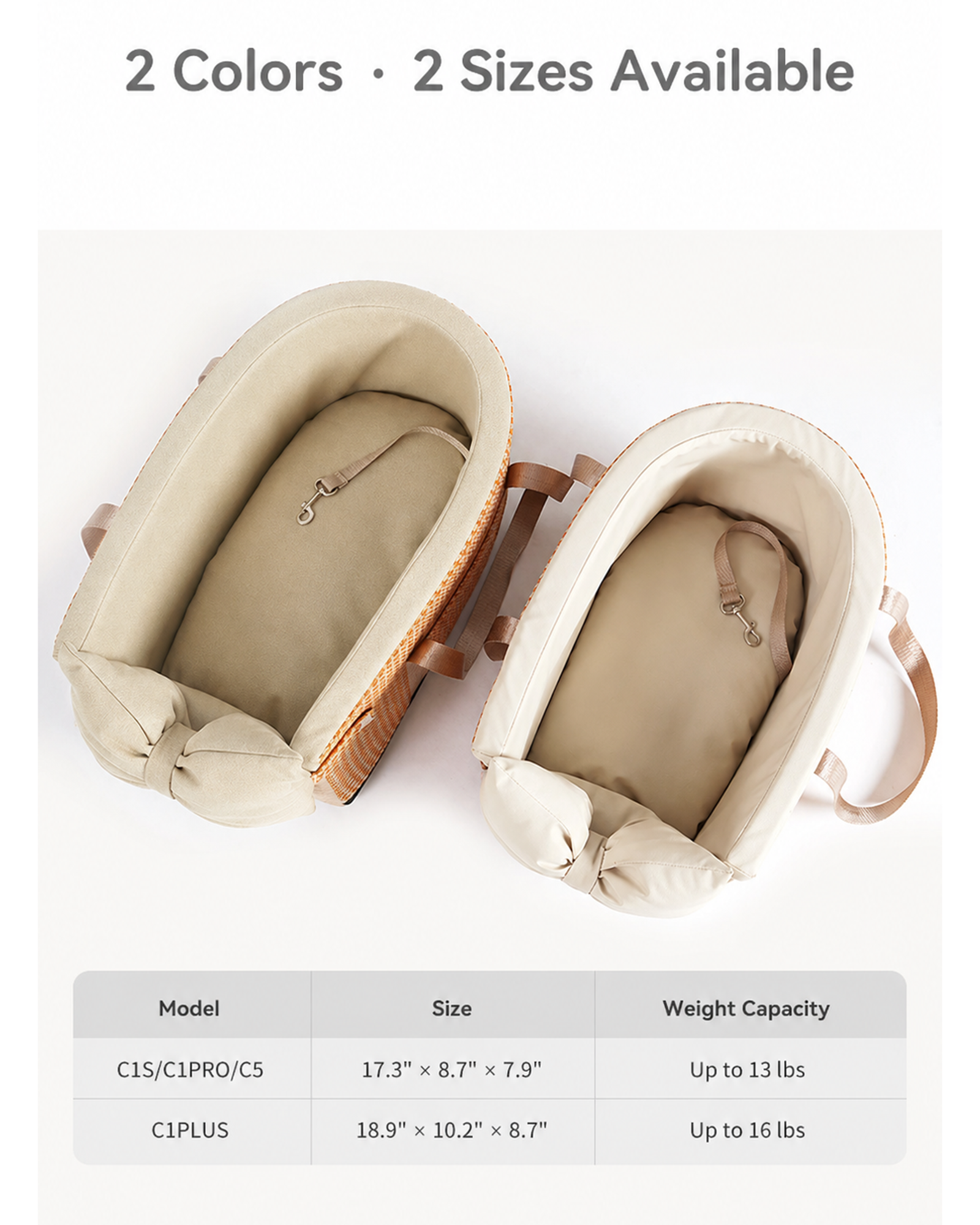 Padded Basket Insert for Pets with Bow Design