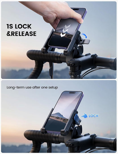 Phone Mount Holder for Ebike & EScooter 【1s Lock & Release】